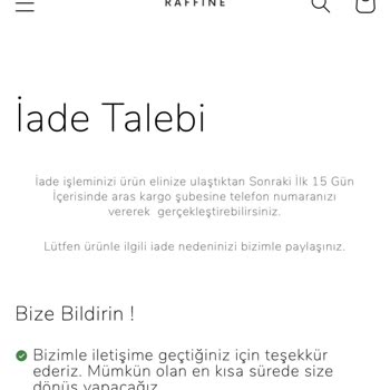 Raffine Atelier Kalitesiz Ürün, İade Yapılamıyor