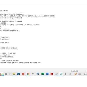 HP İ7-13700H İşlemcisinin Hızı 5 Ghz Gözükmesine Rağmen Gerçekte 2.44 Ghz