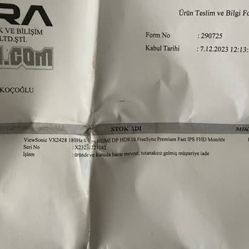 İtopya Bilgisayar İtopya'dan Alınan Hasarlı Monitör