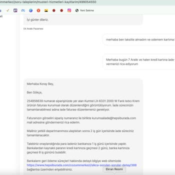 hepsiJET İade Ücret Yapılmaması