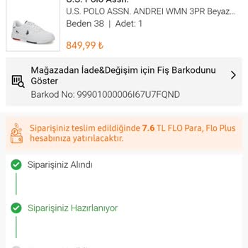FLO Ayakkabı Teslim Edilmeyen Ürün