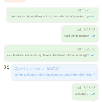 Çiçek Sepeti Yanlış Ürün Gönderildi