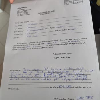 Sürat Kargo- Kayıp Kargo Uzatması