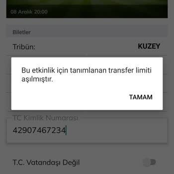 Passolig Biletimi Devredemiyorum. Limit Hatası Veriyor