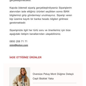 Koton İade Tutarını Eksik Yatırdılar