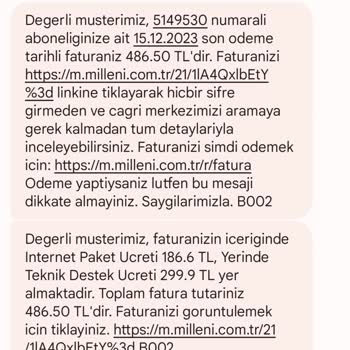 Millenicom Faturada Haksız Kazanç