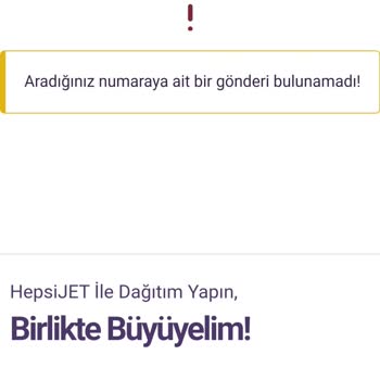 Hepsijet Kargonun Bir Anda Sistemde Yok Olması