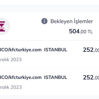 KFC Online Ödemeyi Mükerrer Çekti