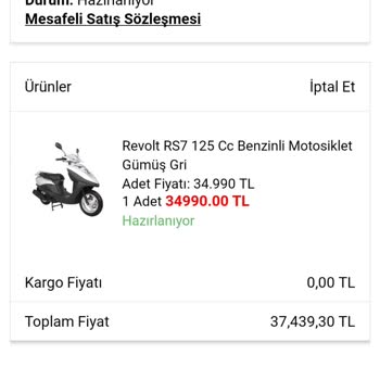 A101 Online Site Motorsiklet Evrak Gönderim Sıkıntısı.