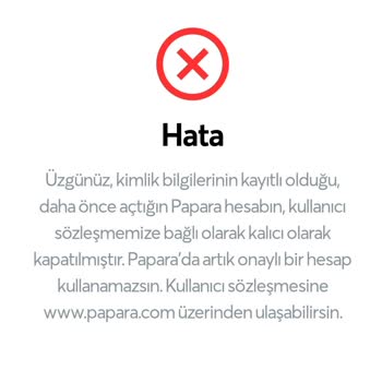Papara Hesabımı Açamıyorum