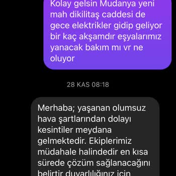 Uludağ Elektrik Dağıtım Anlık Elektrik Kesintisi
