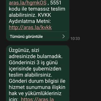 Aras Kargo Evde Olduğum Halde Evde Bulamadık Deyip Kargomu Getirmedi