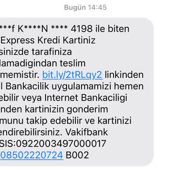 VakıfBank Çalıştığınız Kuryenet Firması Kartımı Teslim Etmeyerek Mağdur Ediyor