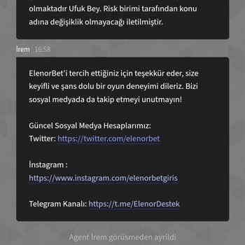 Elenorbet Durduk Yere Hesabıma İnceleniyor Dediği İçin Kapattı