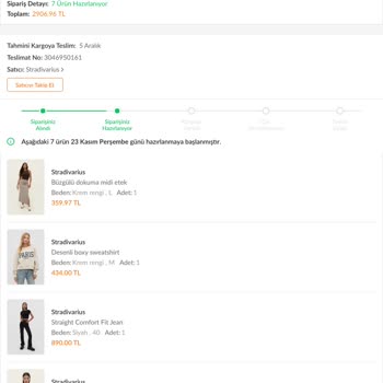 Stradivarius Siparişim Teslim Tarihini Geçtiği Halde Kargolanmadı