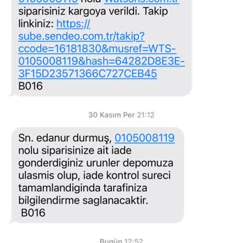 Watsons İade Siparişim İçin Para İadesi Yapmıyor!