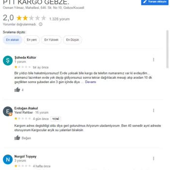 PTT Kargo Dağıtımında Yaşanan Sorunun Dile Getirilmesi