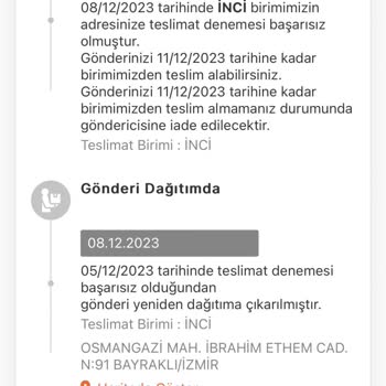 MNG Kargo İnci Şubesi İşini Düzgün Yapmıyor.