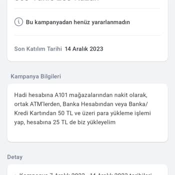 A101 Kampanyadan Kazandığım Bakiyem Gelmedi