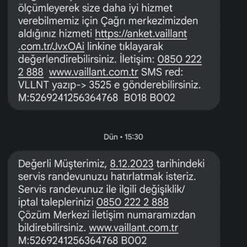 Vaillant İzmir Servis Randevu Problemi