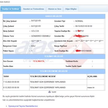 Aras Kargo Teslim Edilmeyen Kargolar
