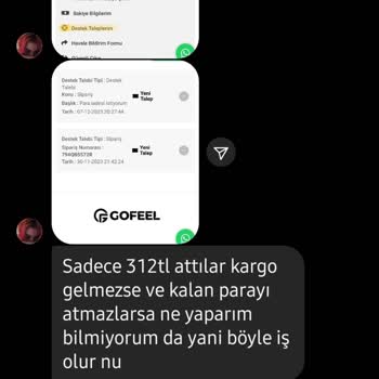 Gofeel Müşteri Mağduriyeti Asla Çözülmüyor