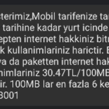 Türk Telekom Tarife Dışı İzinsiz Pahalı İnternet Kullandırma