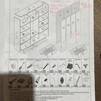 Evidea Dolap Kurulum Montaj Elemanları Ve Kurulum Kitapçığı Eksik