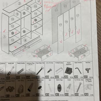 Evidea Dolap Kurulum Montaj Elemanları Ve Kurulum Kitapçığı Eksik