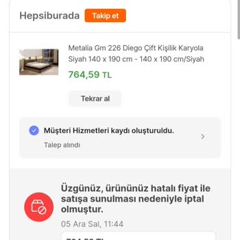 Hepsiburada Kampanyalı Ürünü İptal Ederek Fiyat Değiştirdi