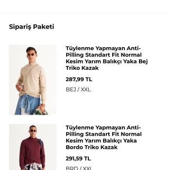 Altınyıldız Classics Yanlış Ürün Gönderimi