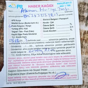 PTT Kargo PTT Nin İletişime Geçmeden Evde Yoksunuz Deyip Ürün Teslim Etmemesi