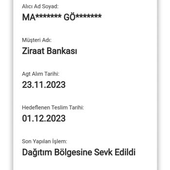 Ziraat Bankası Kart Teslimatında AGT Kurye Gecikmesi