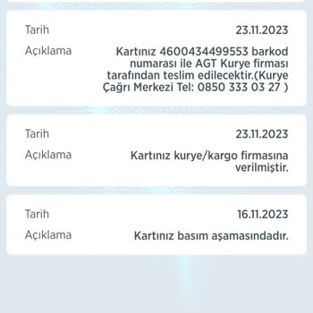 Ziraat Bankası Kart Teslimatında AGT Kurye Gecikmesi