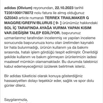 Adidas Goretex Ayakkabı Vurma Sorunu