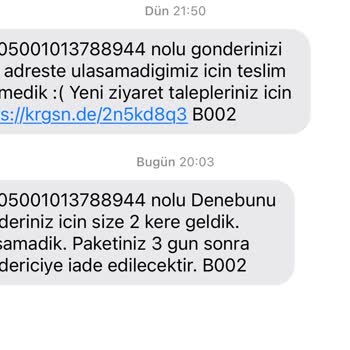 Kargomsende Kargo Teslim Etmeden İade