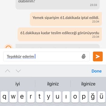 Trendyol Yemek Yemek Siparişim 61. Dakikada İptal Edildi