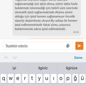 Trendyol Yemek Yemek Siparişim 61. Dakikada İptal Edildi