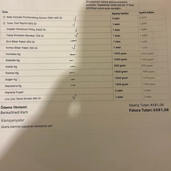 A101 Kapıda Eksik Sipariş Ve Yapılmayan Ücret İadesi