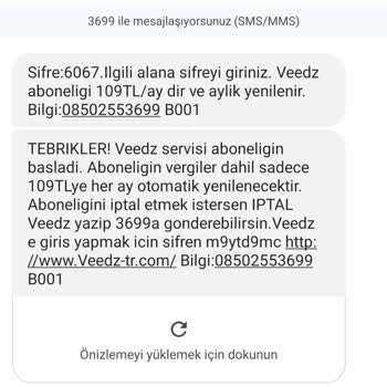 Veedz-tr.com  Onay Vermeden 109 TL Üyelik Başlatması