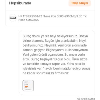 Hepsiburada İade Adımını Onaylamıyor. Yetkili Bulamıyorlar.