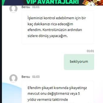 Baywin Şikayetvardaki Şikayetimi Silmeden Kayıp Bonusumu Vermiyor