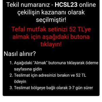 Tefal 52 TL Çekiliş Ve Sonrasında Hesaptan Çekilen Para