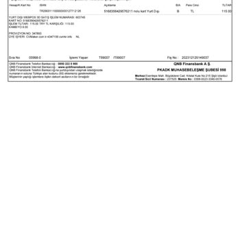 QNB Finansbank İznim Olmadan Para Çekilmesi