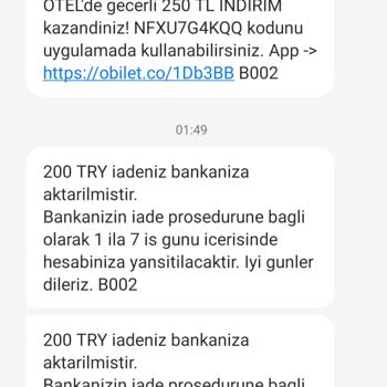 Obilet Son Dakika Bilet İptali.