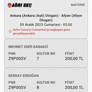 Obilet Son Dakika Bilet İptali.