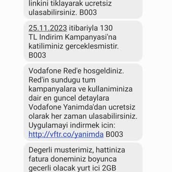 Vodafone Yanıltıcı Bilgi Verilmesi