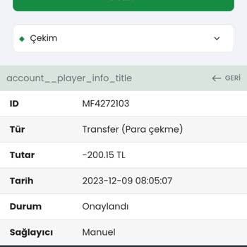 Tarafbet Bakiyemi Sildi