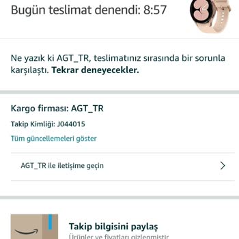 Amazon.com.tr Çalıştığı Kurye Sorunu