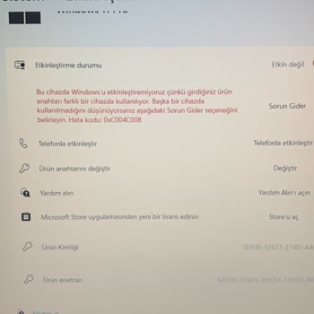 Sağlam Lisans Windows 11 Pro Etkinleştiremiyoruz